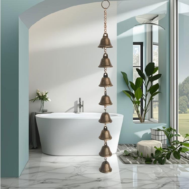 Balconies Metal Wind Chimes Hanging Decors With Bells and Chain, Soft Bells Accent for Patios, Porch, Window or Entryway