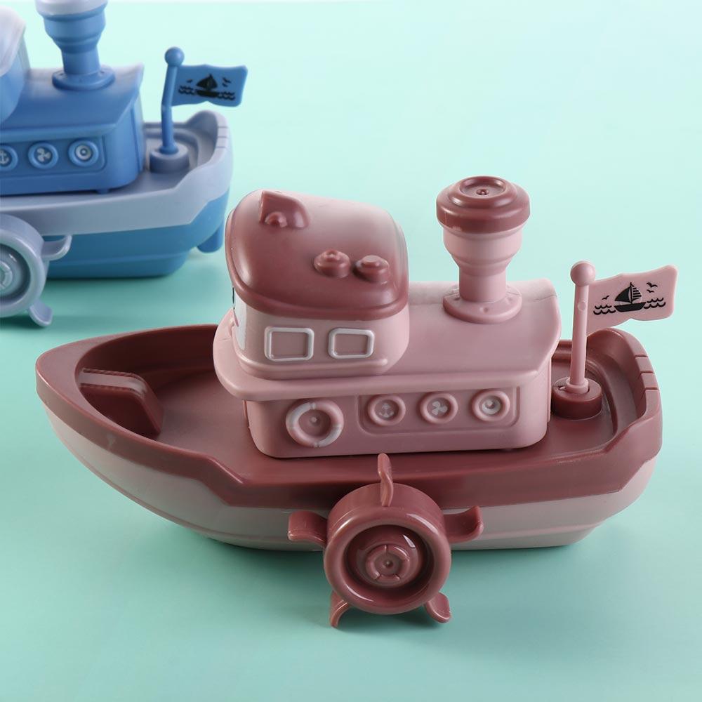Swimming Beach Game Bath Playing Toys Cartoon Ship Toy Baby Bath Toys Clockwork Boat Wind Up Toy