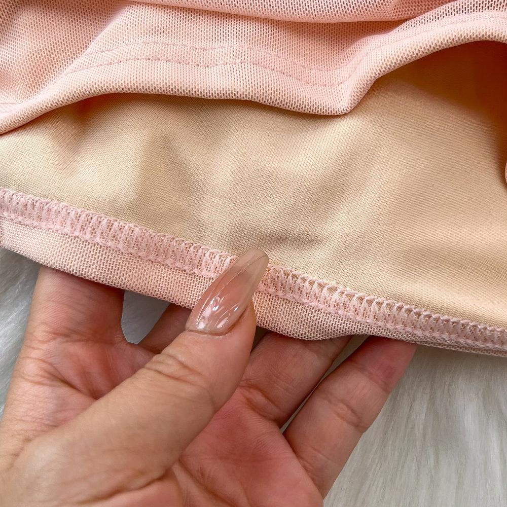 Spring and Autumn Women's Dress Pure Desire Spice Girl Sexy Long Sleeve Square Neck Waist Slimming Mesh See Through Stereoscopic Flower Hip Dress