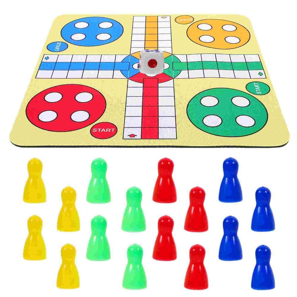 With Mouse Pad Flying Chess Folding Roll Up Chessboard Toy Party Game Ludo Chess Set  Board Game