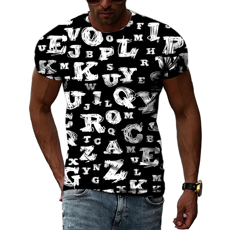 Men's Casual Fashion 3D Printed Abstract Color Graphic T-Shirt Street Style Summer  Hip Hop Harajuku