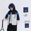 Boys' Spring/Autumn Hooded Color-block Jacket