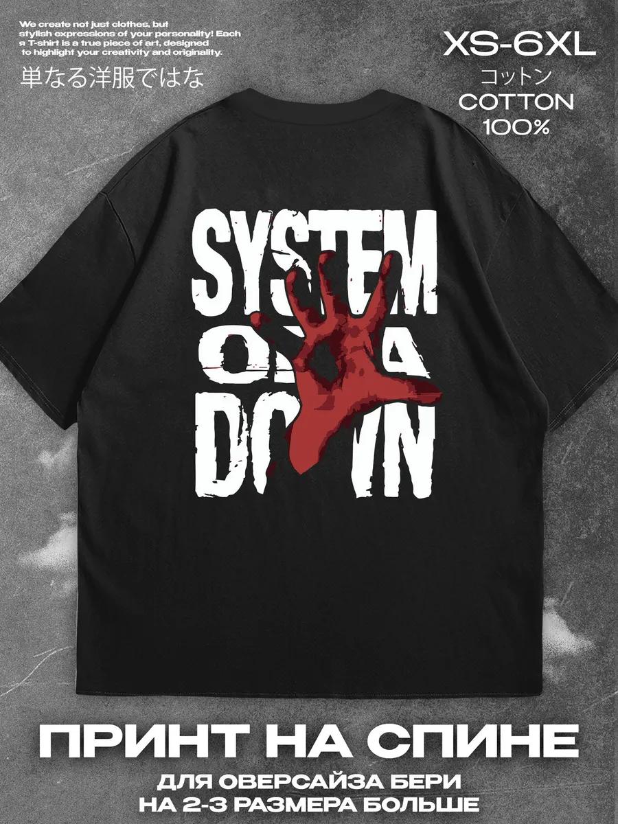

Футболка System of a Down, принт на спине Мужская футболка Женские футболки с принтом букв Футболка с короткими рукавами Повседневная уличная футболка Топ XXXXL