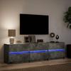 TV Stand with LED Lighting Concrete Grey 180 x 34 x 50 cm