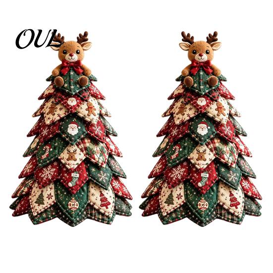 Craft Kits for Home Decor DIY Quilted Fabric Christmas Tree Kit, Vintage Patchwork Sewing Set Creative Gifts Friends Tabletop Decor, Handmade