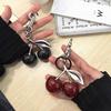 Classic Crystal Red Cherry Pendant Decoration For Coach Handbag Shoulder Bags Women's Keychain Bag Charms Accessory