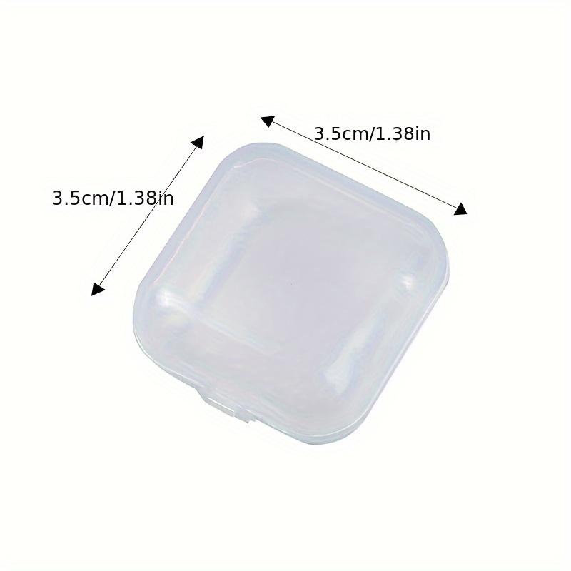 10/30/50pcs Lot Mini Square Transparent Plastic Storage Box with Hinged Lid Small Case for Pills, Dust-proof Storage Boxes