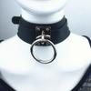 European & American Harajuku PU Leather O-Ring Choker Necklace - Street Style Nightclub Jewelry