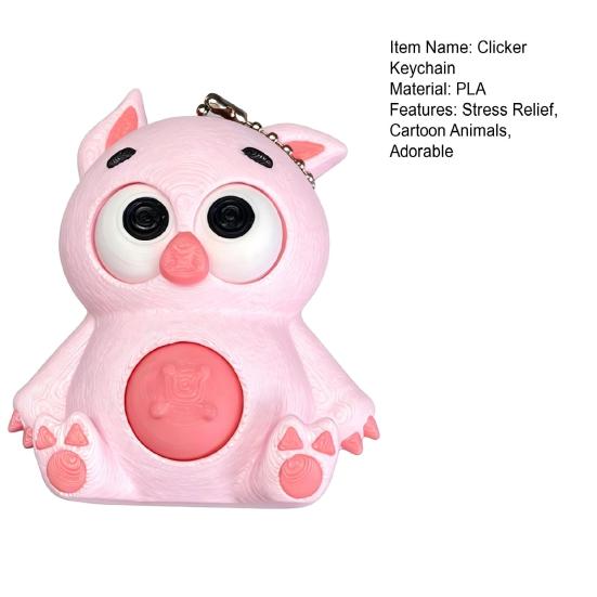 Porte-clés Clicker Fidget Animaux Imprimés en 3D Umbra Studio, Jouet Sensoriel Anti-Anxiété et Stress, Breloque Animal Cartoon pour Sac à Dos, Clés, Sacs