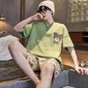 Men's Short-Sleeve Cartoon Pajama Set with Shorts
