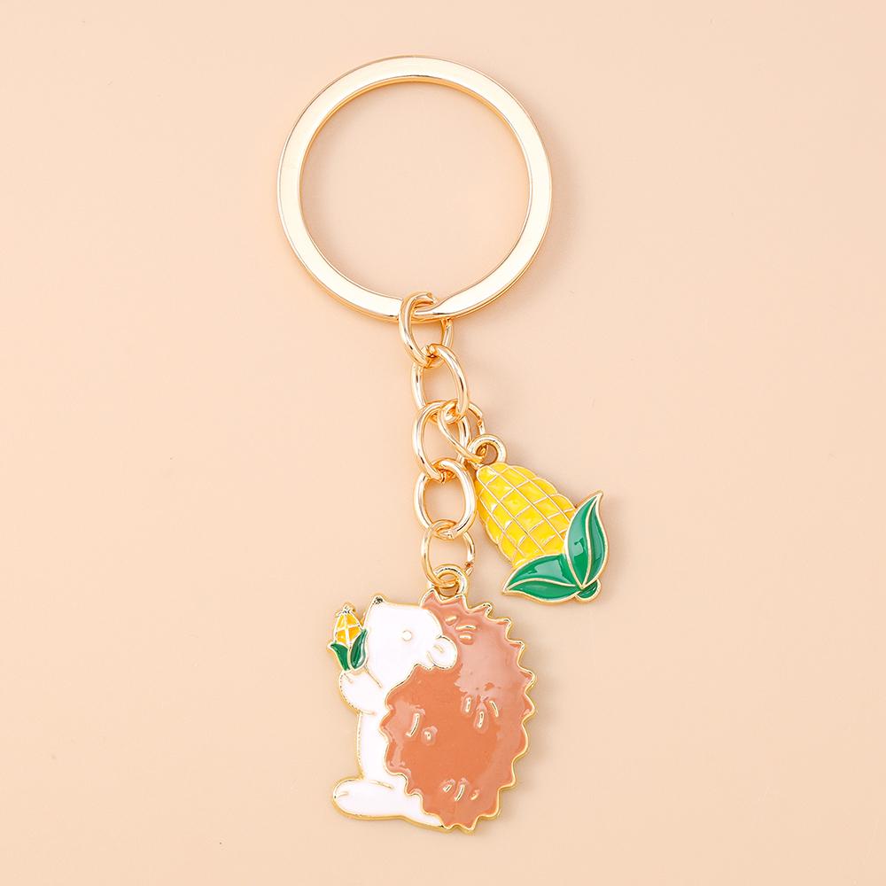 Fashion Autumn Maple Leaf Keychain Women Girls Corn Pumpkin Key Ring Pendants for Handbag Decor DIY Key Chain Jewelry Gifts