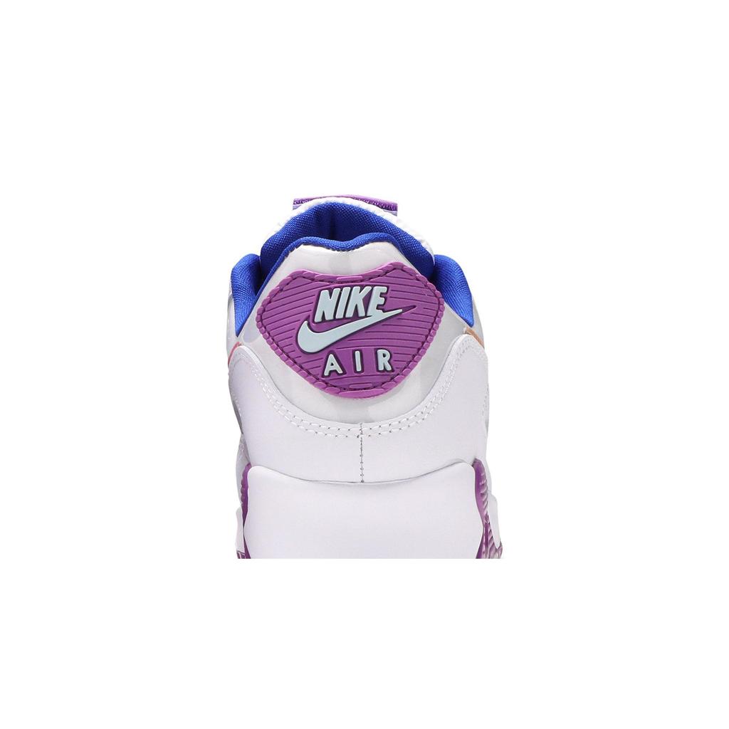 Nike Womens Air Max 90 SE 'Easter' (women's sizes) White / Multi Color / Purple Nebula Running Shoes CJ0623 100