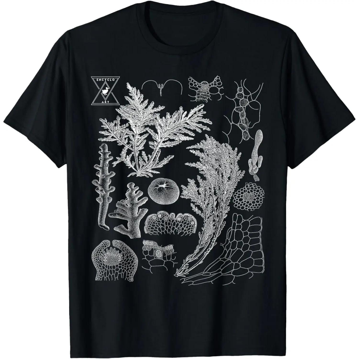 Футболка с принтом «Морские водоросли и водоросли» S чёрный