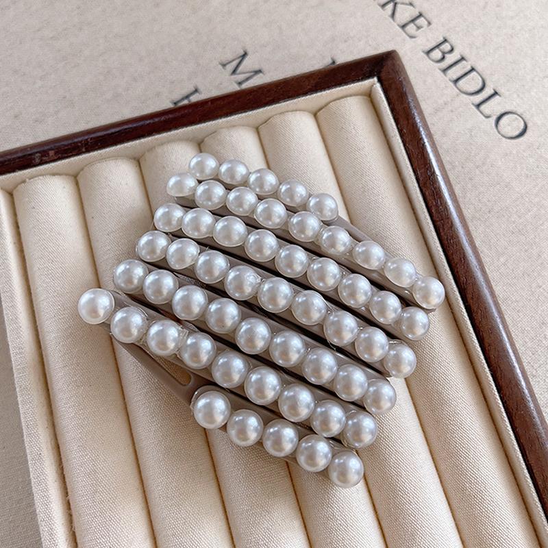 Elegant Pearl Convenient Foldable Plastic Hairband For Women Girls Travel Stretchable Headband Hair Band Hair Accessories