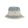 New Japanese-style Gradient Frayed Edge Washed Denim Fisherman Hat, Summer Sun Protection Hat for Women, Bucket Hat