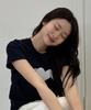 Loginaenloji Silver Dot Heart Patch Cotton T-Shirt Navy
