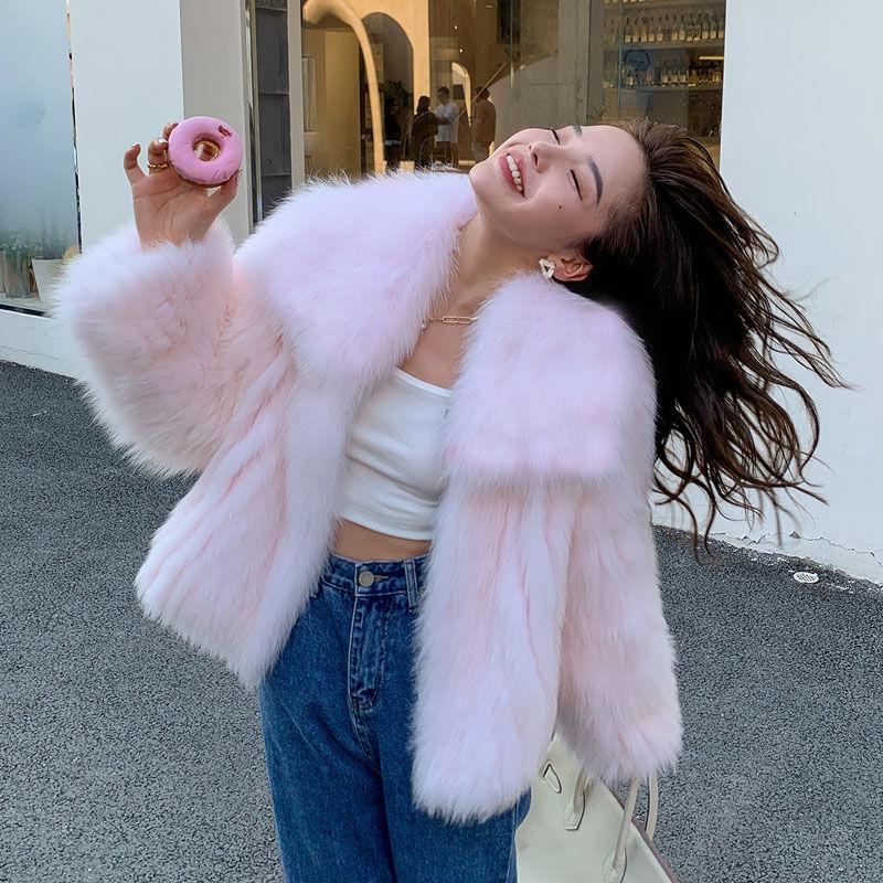 Fox Fur Jacket Women's Short Autumn and Winter Coat Young Mao Mao Fashion Internet Celebrity Outer Wear