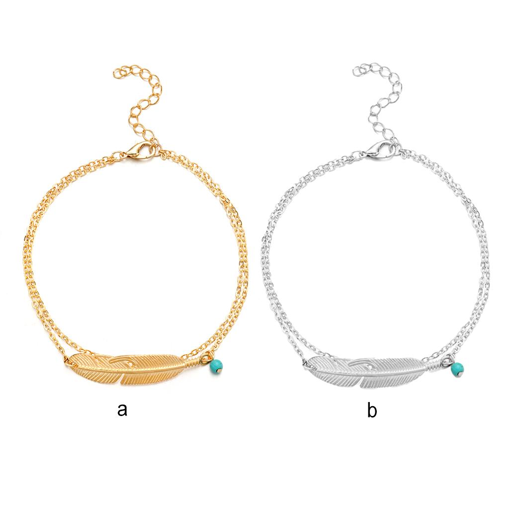 Layered Anklet Stylish Universal Beaded Foot Jewelry Women Accessories Creative Gift Ankle Bracelets for Valentines Day