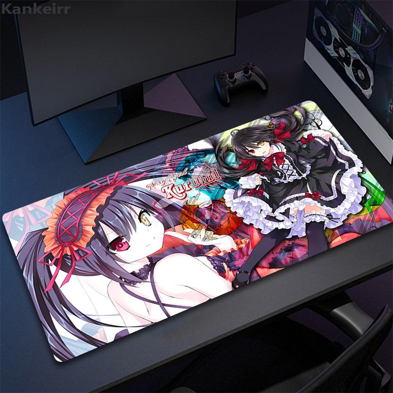 Anime Girl Tokisaki Kurumi Mouse Pad Cartoon Lockedge Large Gaming Pad Computer Gamer Keyboard Desk Mat Mousepad for PC Deskmat