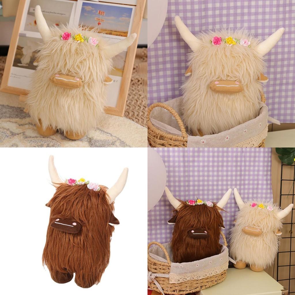 Highland Cow Plush Toy For Home Decor And Play Scottish Cattle Stuffed Animal