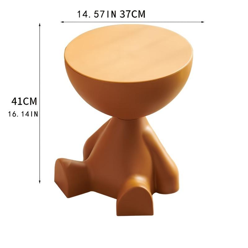 Modern Creative Bear-Shaped Plastic Nightstand Multi-Functional Bedside Table Easy Assembly, for Living Room and Bedroom Storage
