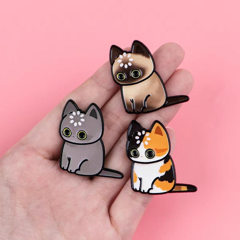 Loading... Cats Enamel Pin Cute Cartoon Animals Brooch Lapel Pins Badge Backpack Clothing Decor Fashion Jewelry Gifts
