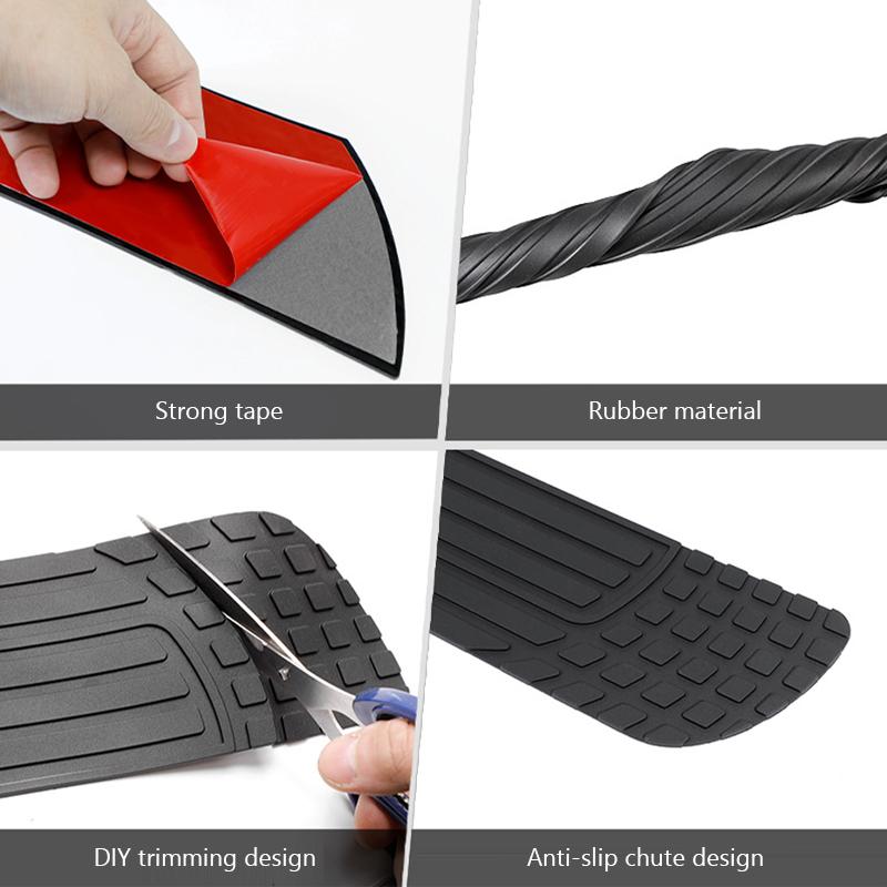 SEAMETAL Car Trunk Rear Bumper Guard Strip 104x8.5cm Rubber Door Sill Plate Protector Mouldings Pad Trim Cover Strip Car Styling
