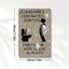 Vintage Spanish Tin Sign Toilet Reminder, 2D Flat Metal Wall Art, Retro Bathroom Decor for Home Bedroom Dining Room