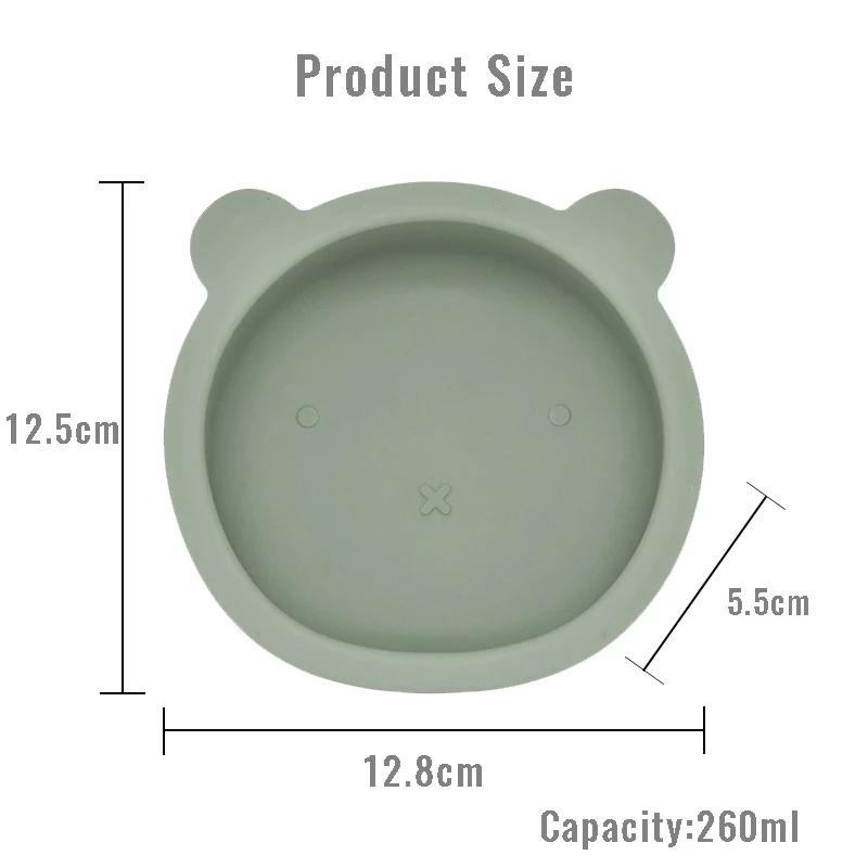 3Pcs/Set Baby Bibs Bowl Spoon Set Food Grade Silicone Baby Waterproof Plate Baby Tableware Toddler Feeding BPA FREE