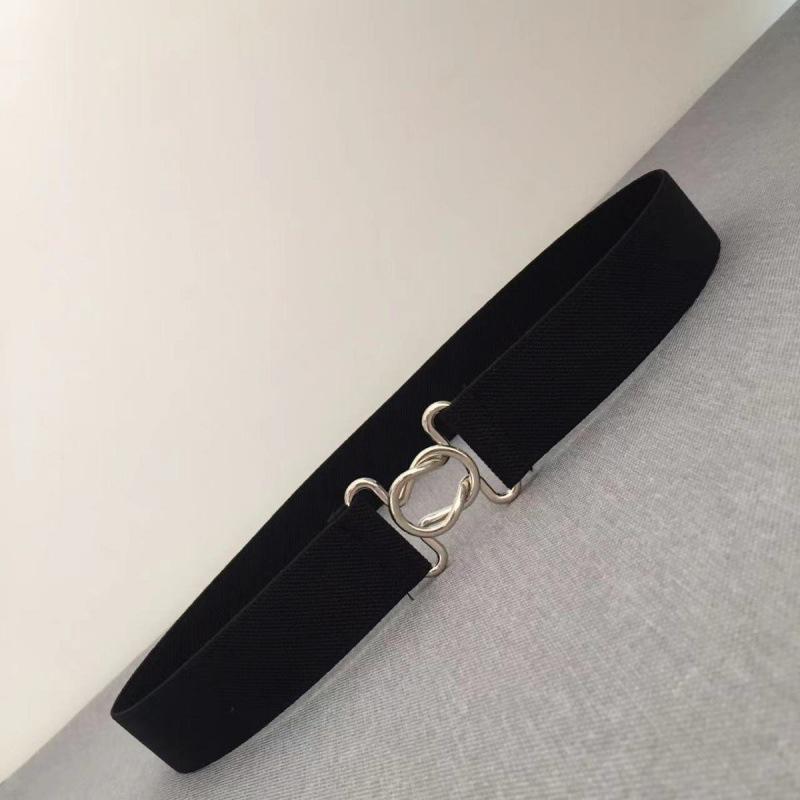 Wide Stylish Womens Elastic Belt For Versatile Outfits In Elegant Color Black