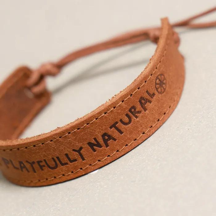 Graphicos Leather Bracelet Brown