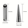 16Pcs Stainless Steel Cannoli Form Tubes Cream Roll Mold Diagonal Shaped Free Standing Cone Flower Mounted Mouth Cleaning Brush