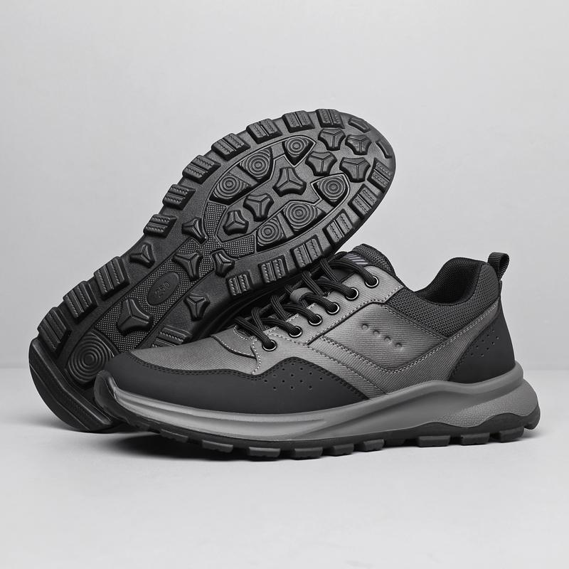 Fashion Leisure Walk Leather Sneakers Comfortable Casual Shoes Comfy Men's Trainers Lace Up Treking Footwear Outdoor Male Sports Shoes