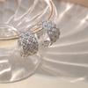 Light Luxury Pleated C-Shaped Stud Earrings, Niche Design Earrings, Metal Fashion Semi-Round Earrings