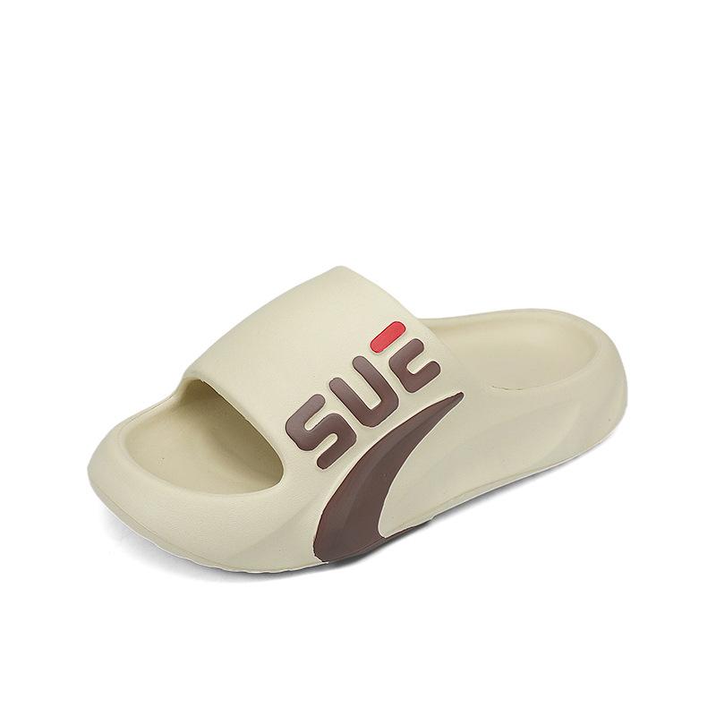 Beach shoes 2024 summer stepping on shit slippers men's casual fashion platform wear sandals men's one-word slippers