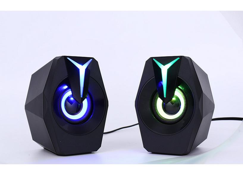2.0 Luminous RGB Gaming Speakers, Seven-Color Computer Esports Speakers
