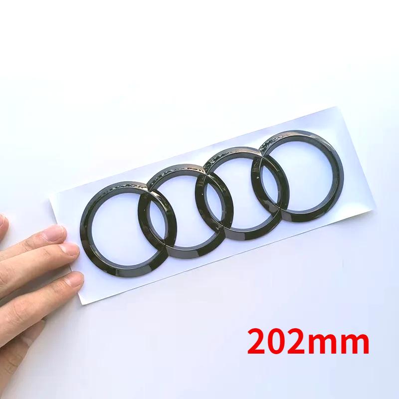 For S S6 2012-2018 2019-2024 4Ring logo Glossy Black Car Hood Front Emblem Rear Trunk Badge Modified Sticker Replacement