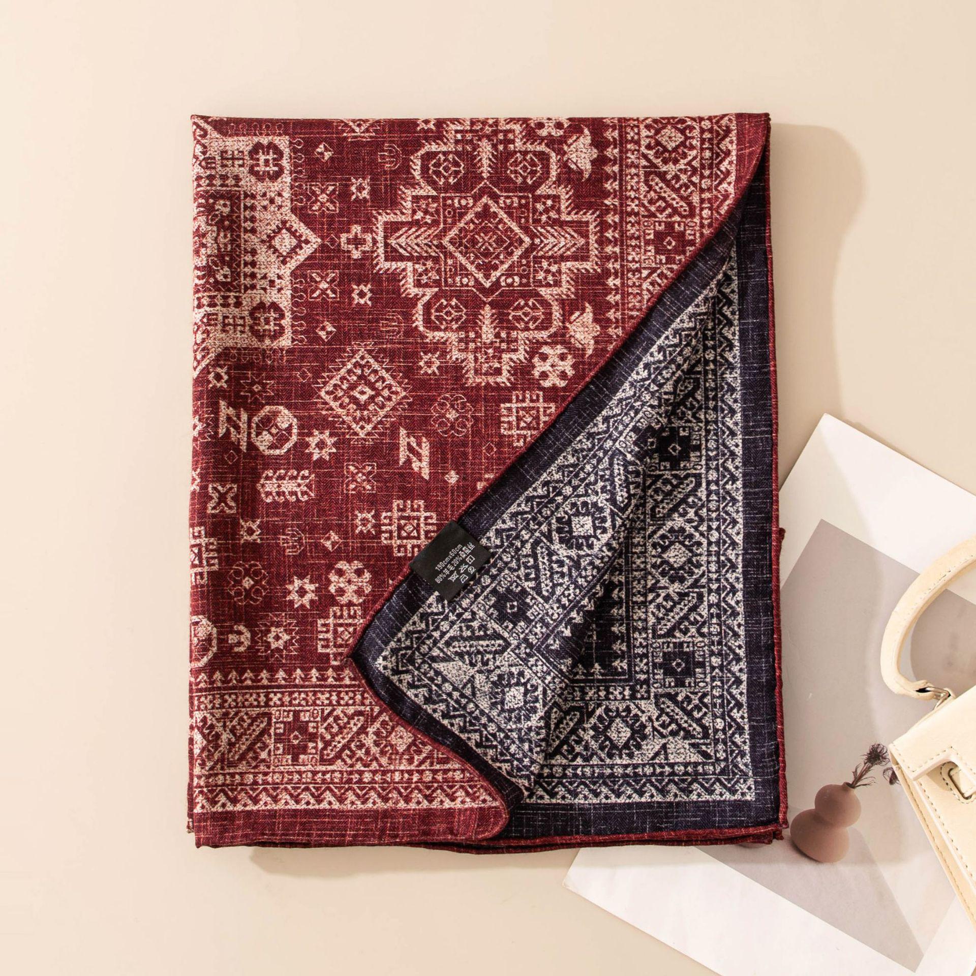 

Double-Sided Silk Wool Red Scarf: Ladies Spring/Autumn Shawl in Varied Colors - Perfect Gift for Mom 190x62