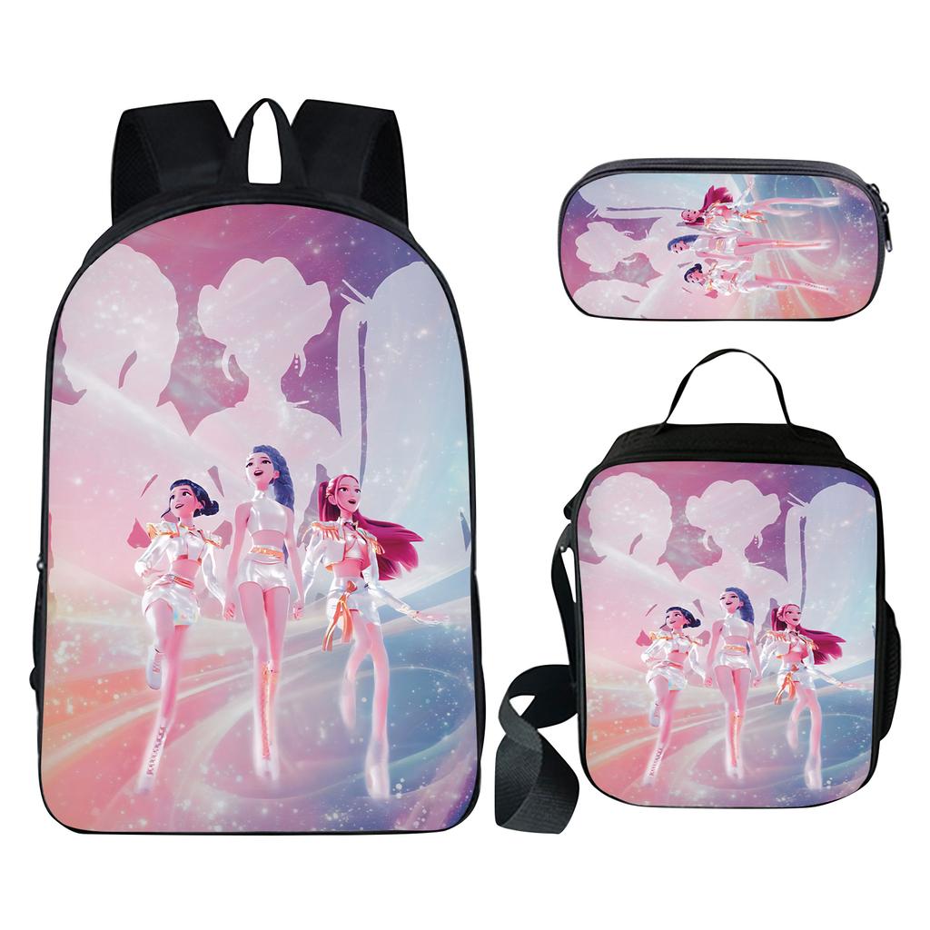 Fashionable And -looking Three Piece Backpack Set For Students Crossbody Bag Pencil Case