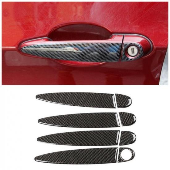 Soft Carbon Fiber Car Door Handle Cover Exterior Trim For BMW 3 4 Series 13-19