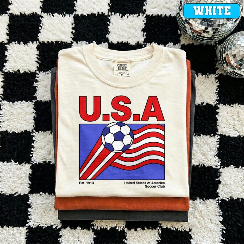 Comfort Colors - USA Soccer Shirt, United States Soccer Club Est 1913 Tee, Retro USA Football Fan Gift, World Cup 2026 Soccer Shirt S