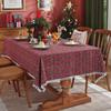 Processing Custom Yarn-Dyed Polyester-Cotton Festive Christmas Decorative Tablecloth Snowflake Plaid Coffee Table Tablecloth Dining Table Cloth