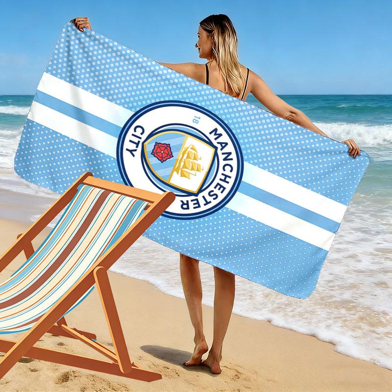 MCFC logo Print Beach Towel, Large Soft Quick Dry Towel for Beach Camping Swimming