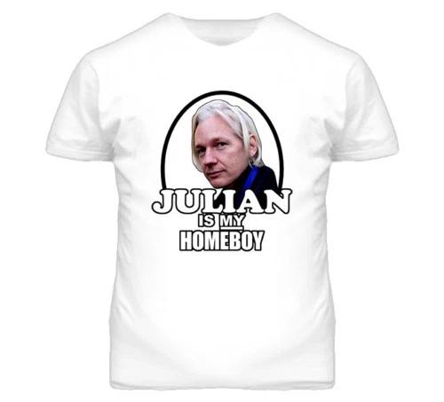 Julian Is My Homeboy Assange Wikileaks White T Shirt S