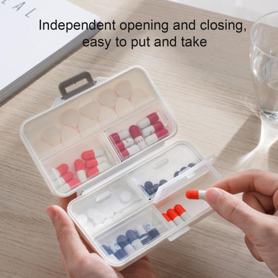 Pill Storage Box Food Grade Compact Size Multi-compartments Good Seal Effect Large Capacity Item Storage Reusable 7 Grids Tablet