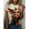 Summer Women's Casual Fashion Creative Casual Daily T-shirt Loose Casual T-shirt 3D Digital Color Printed T-shirt
