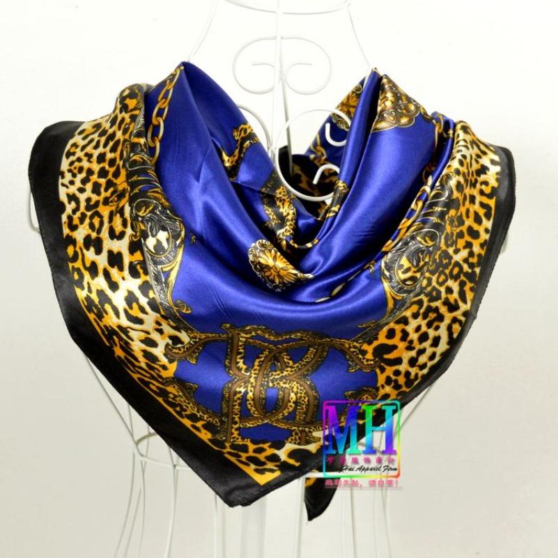 Black Gold Silk Scarves Bufandas Female Scarfs Shawl Fashion Elegant Satin Square Scarves Fall Winter Brand Silk Scarf Hijab