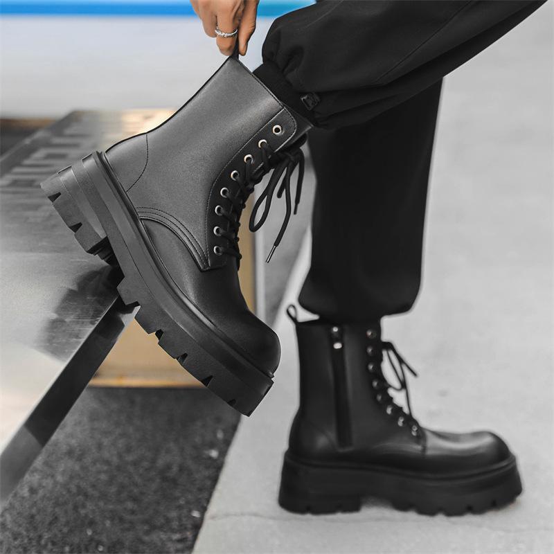 Paris platform derby Martin boots men's big head locomotive boots hiking boots European and American high-top shoes 7368-R