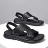 Fashion Designer New Leather Hollowed-out Slip-on Outdoor Beach Men's Sandals Summer Fashion Soft Sole Casual Wear-resistant Man Shoes