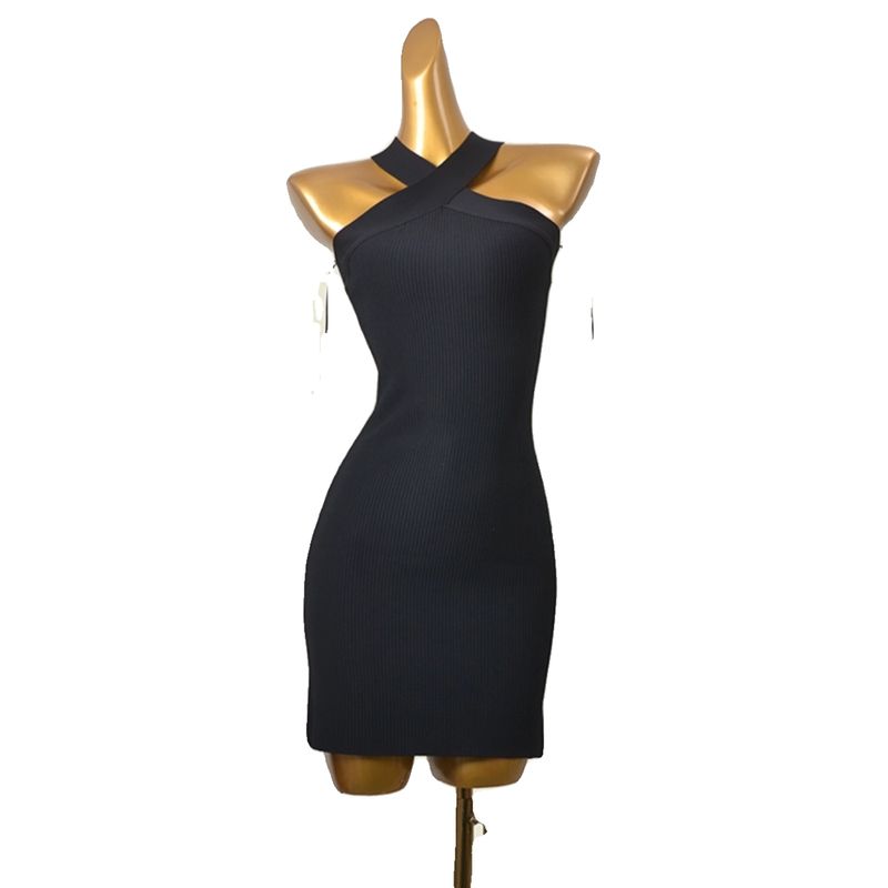 California Fashion Card Cross-Halterneck Bodycon Dress Fashion Wind Sexy Slim Thread Knitting Dress